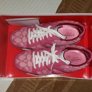 Pink Coach Lace Up Shoes